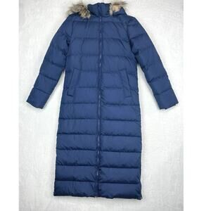 Land’s End Max 600 Down Long Maxi Coat Navy XS NWT Women’s Jacket Parka Full Zip